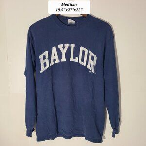 Vintage 90’s Baylor Blue L/S Medium T-Shirt Distressed